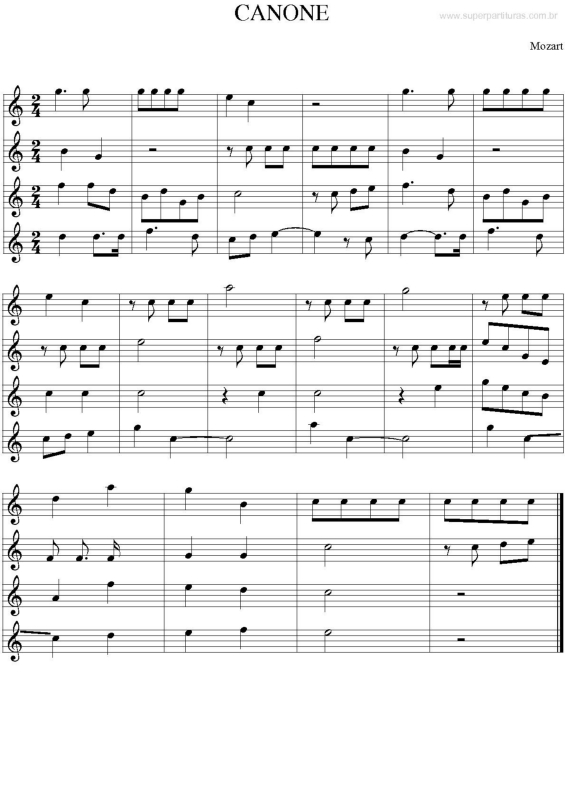 Partitura da música Canone v.2