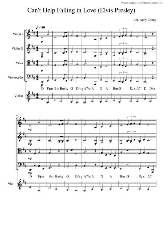 Partitura da música Cant–Help–Falling–In–Love–Elvis–Presley