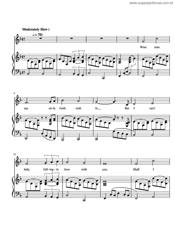 Partitura da música Cant Help Falling In Love v.11