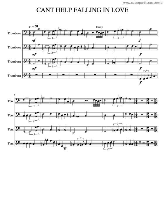 Partitura da música Cant Help Falling In Love v.16
