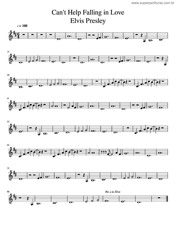 Partitura da música Cant Help Falling In Love Violin 1