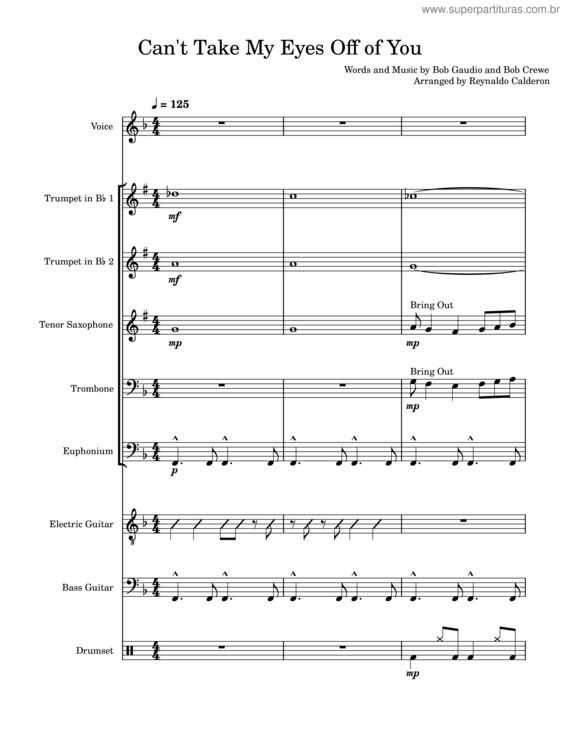 Partitura da música Cant Take My Eyes Off Of You  – Franki Valli   Cant Take My Eyes Off Of You  – I Love You Baby