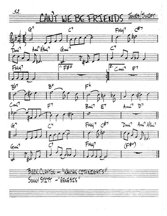 Partitura da música Cant We Be Friends v.2