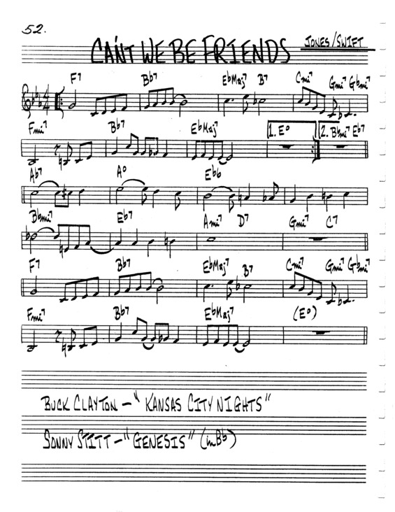 Partitura da música Cant We Be Friends v.7