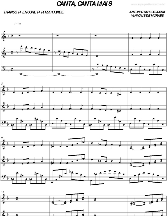 Partitura da música Canta, Canta Mais