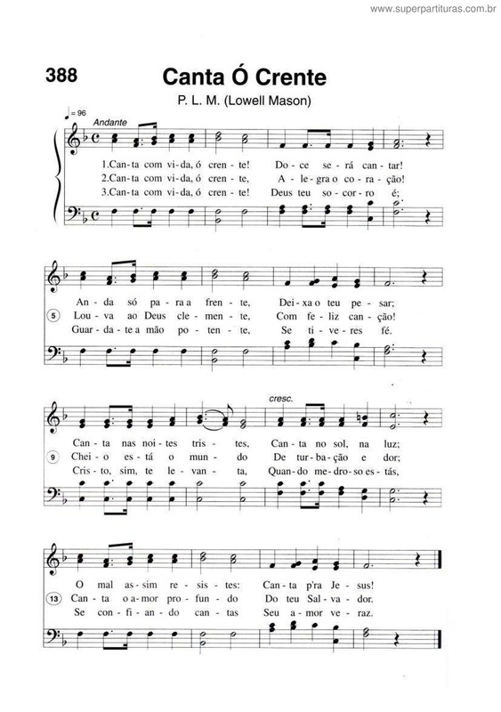 Partitura da música Canta, Ó Crente