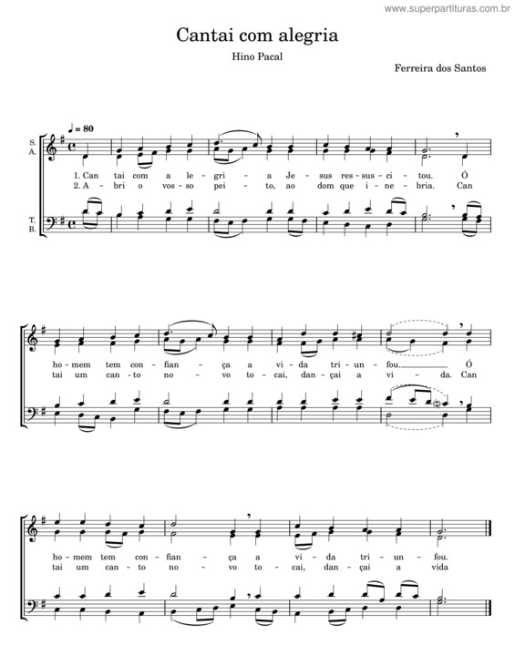Partitura da música Cantai Com Alegria