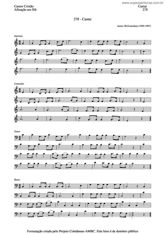 Partitura da música Cantai v.2