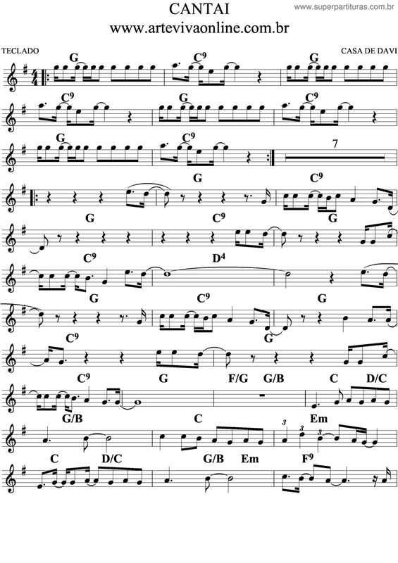 Partitura da música Cantai