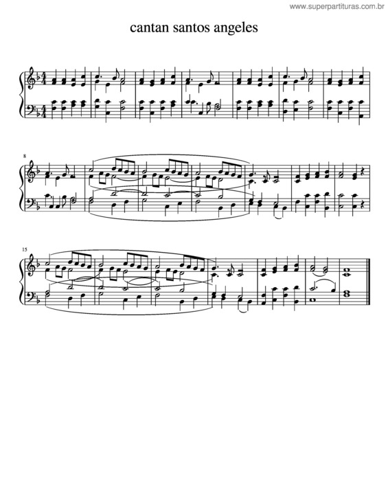 Partitura da música Cantan Santos Angeles