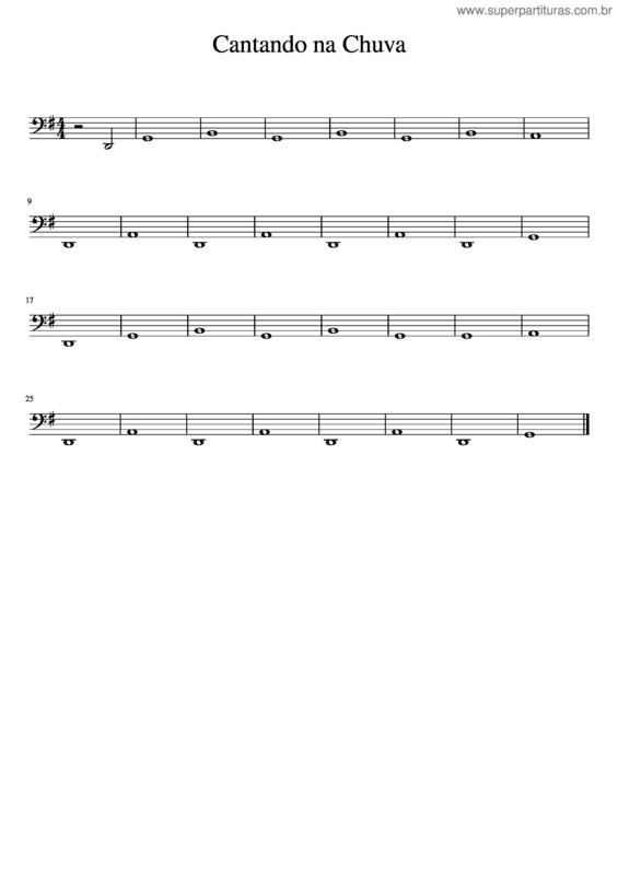 Partitura da música Cantando Na Chuva Cello