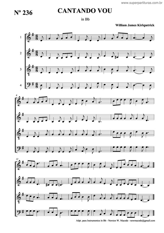 Partitura da música Cantando Vou v.2