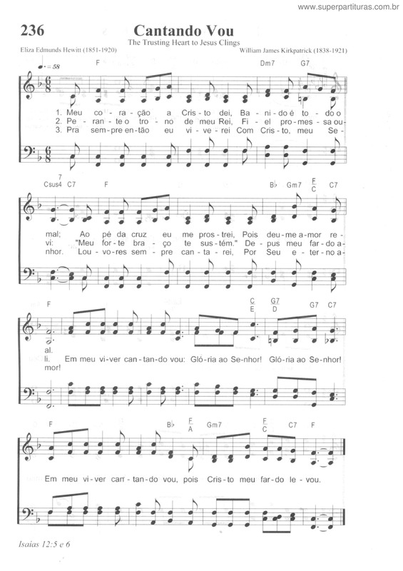 Partitura da música Cantando Vou