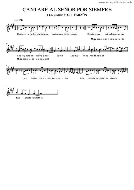 Partitura da música Cantar Al Se Or Por Siempre