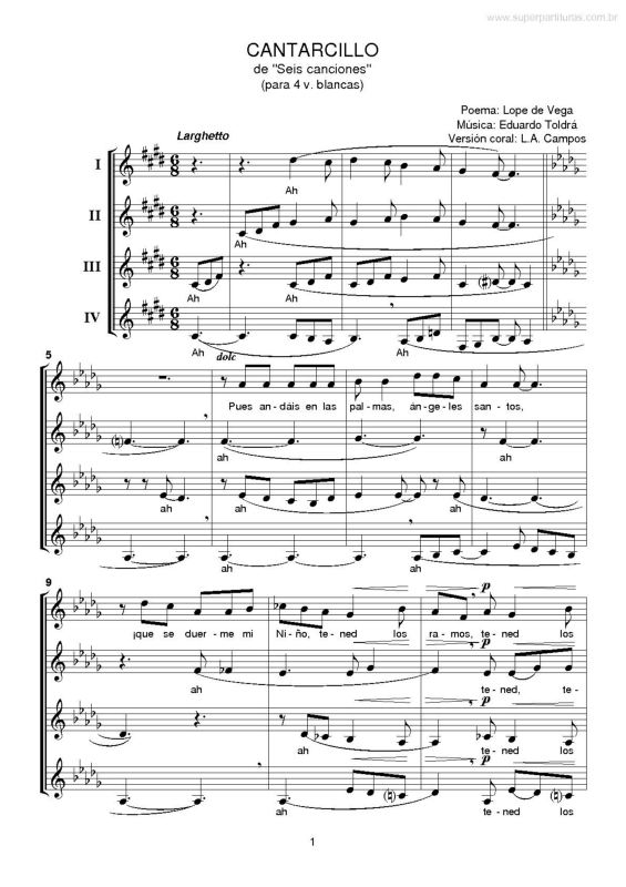 Partitura da música Cantarcillo