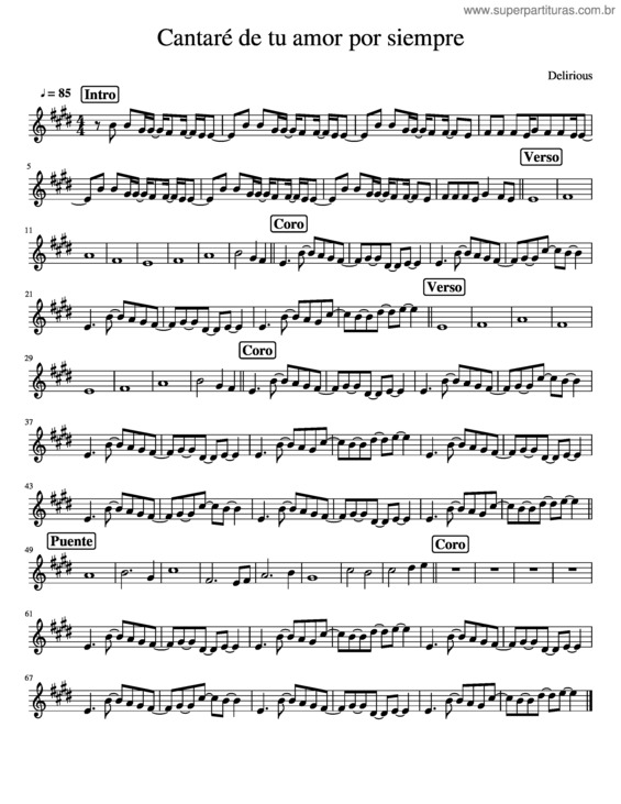 Partitura da música Cantaré De Tu Amor Por Siempre