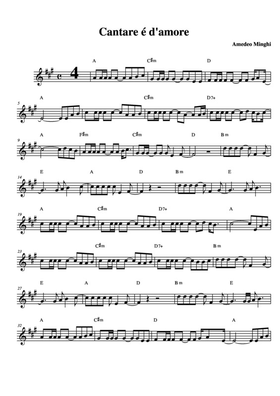 Partitura da música Cantare è D´amore v.4