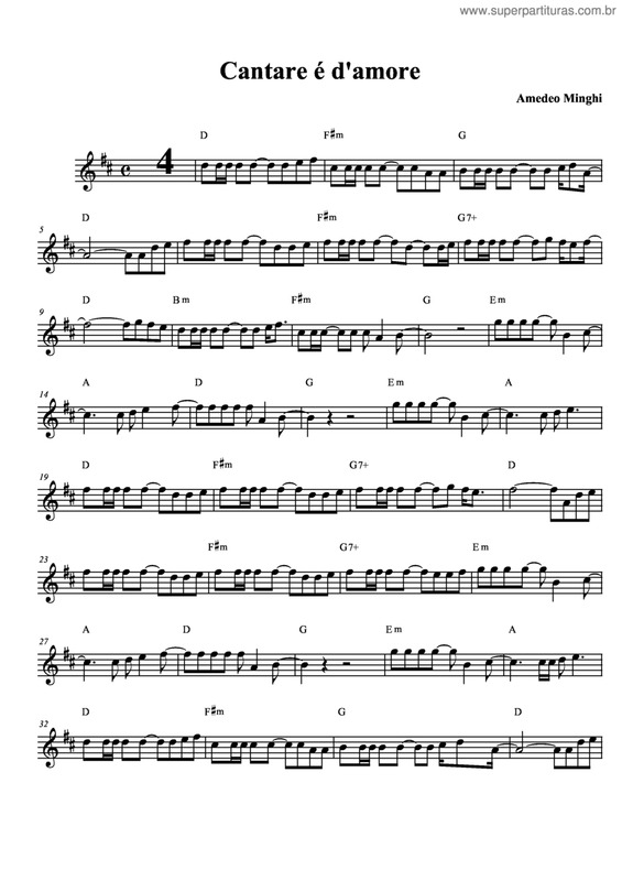 Partitura da música Cantare É D'amore v.6