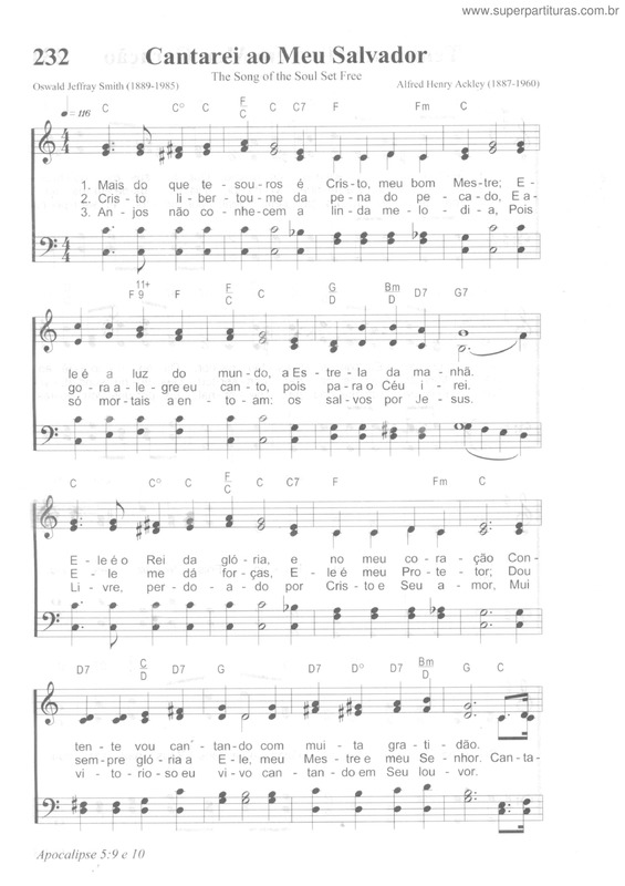 Partitura da música Cantarei Ao Meu Salvador v.2