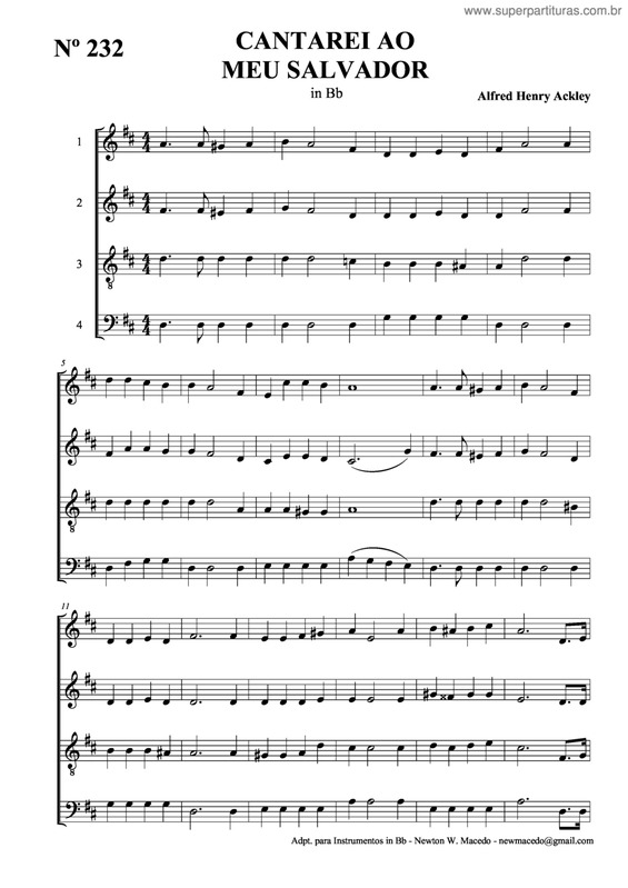 Partitura da música Cantarei Ao Meu Salvador v.3