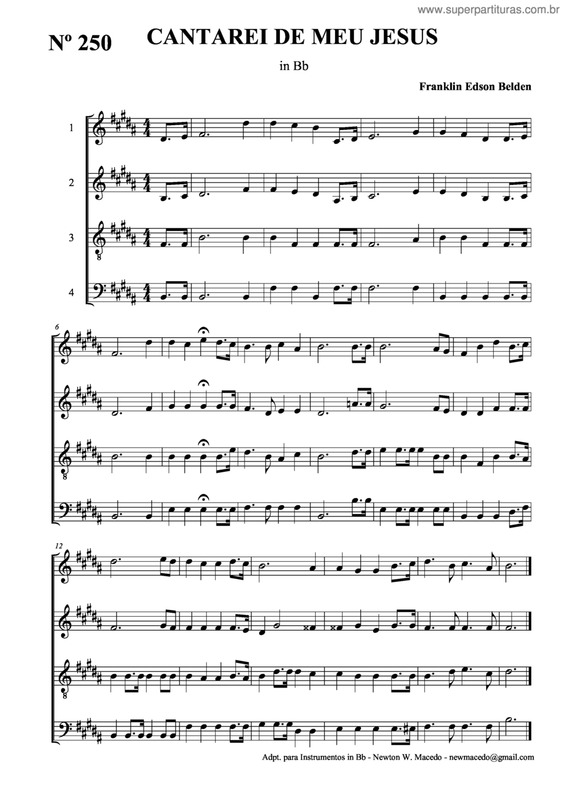 Partitura da música Cantarei De Meu Jesus v.2
