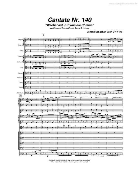 Partitura da música Cantata 140