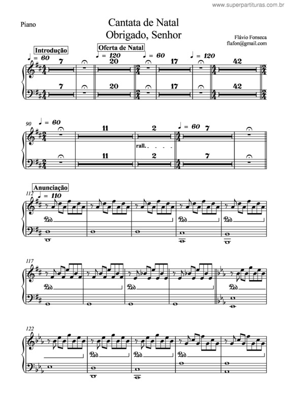 Partitura da música Cantata de Natal -Obrigado Senhor v.7