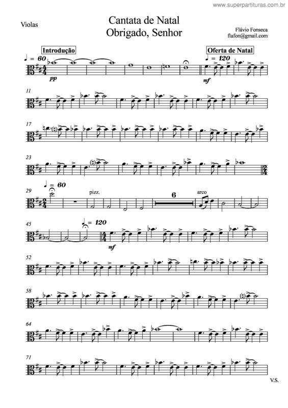 Partitura da música Cantata de Natal -Obrigado Senhor v.9