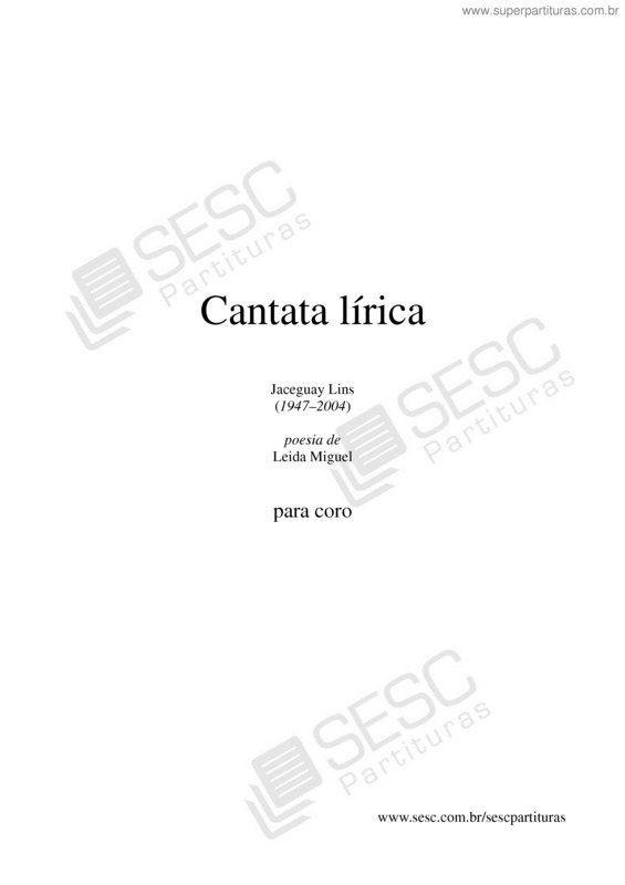 Partitura da música Cantata lírica