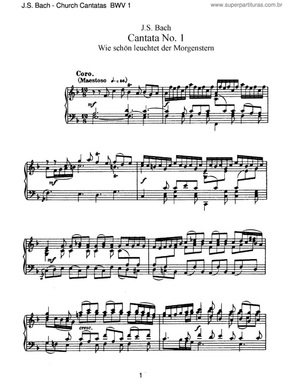 Partitura da música Cantata No. 1