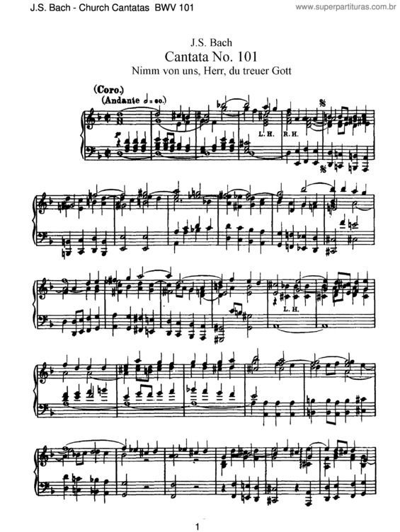 Partitura da música Cantata No. 101