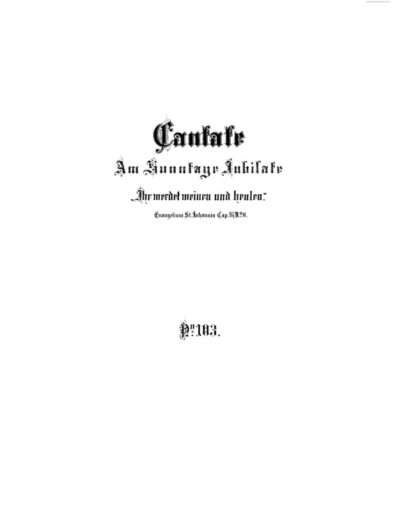 Partitura da música Cantata No. 103 v.2