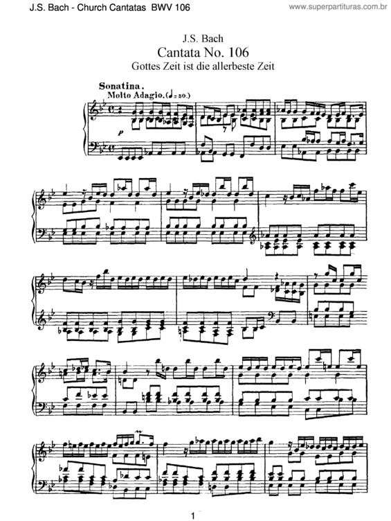 Partitura da música Cantata No. 106