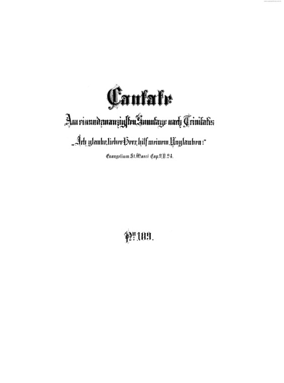 Partitura da música Cantata No. 109 v.2