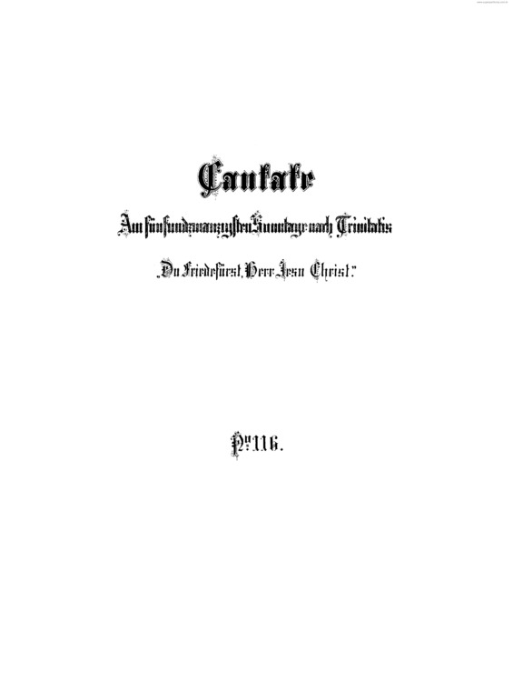 Partitura da música Cantata No. 116 v.2