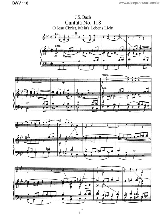 Partitura da música Cantata No. 118