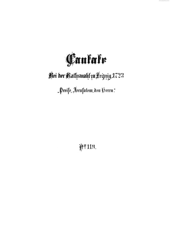 Partitura da música Cantata No. 119 v.2