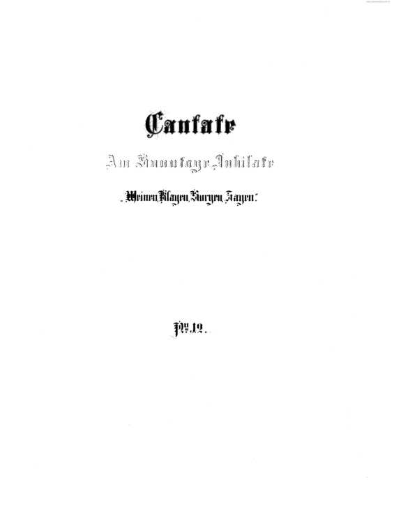 Partitura da música Cantata No. 12 v.2