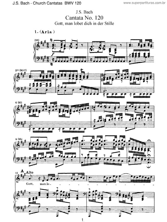 Partitura da música Cantata No. 120