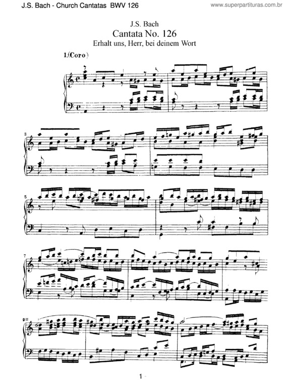 Partitura da música Cantata No. 126