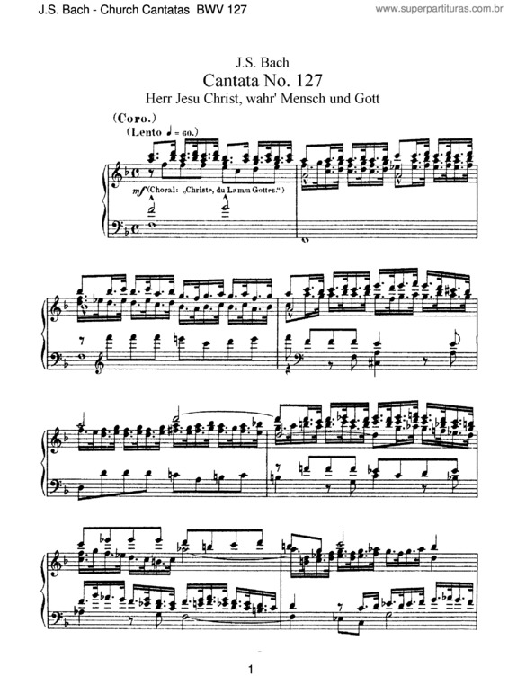 Partitura da música Cantata No. 127