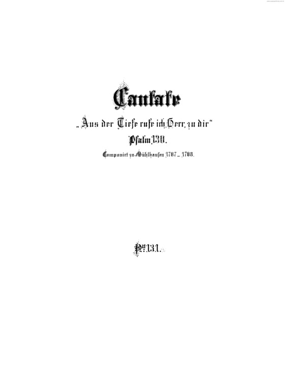 Partitura da música Cantata No. 131 v.2