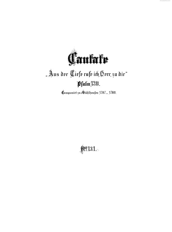 Partitura da música Cantata No. 131 v.2