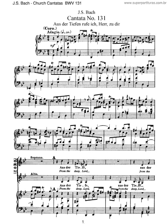 Partitura da música Cantata No. 131