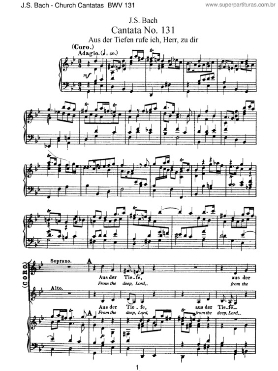 Partitura da música Cantata No. 131