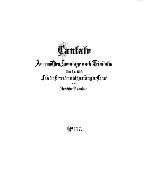 Partitura da música Cantata No. 137 v.2
