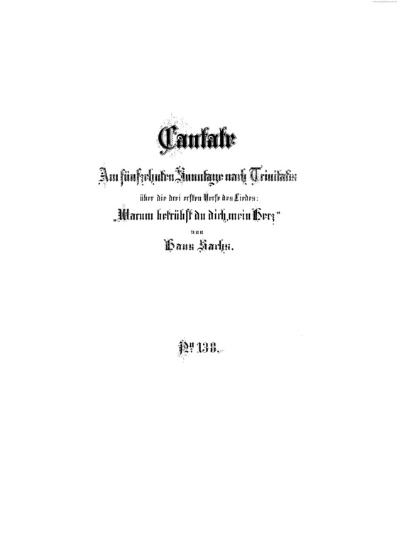 Partitura da música Cantata No. 138 v.2