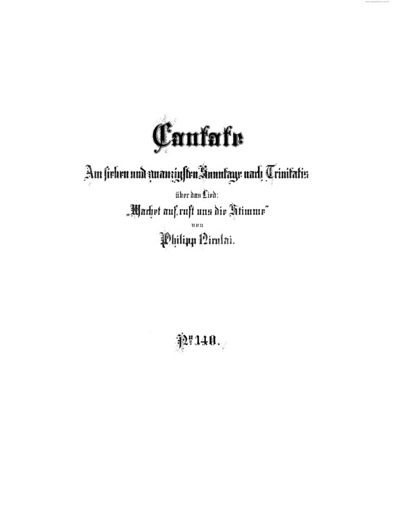 Partitura da música Cantata No. 140 v.2