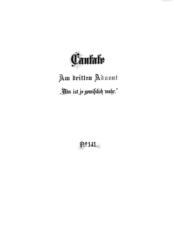 Partitura da música Cantata No. 141 v.2