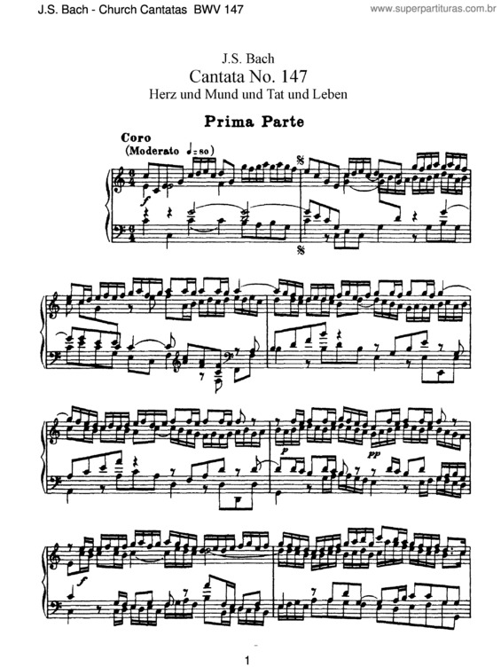 Partitura da música Cantata No. 147 v.2